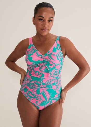 Phase Eight Paisley Printed Swimwear Green/Pink USA | 3621574-AJ